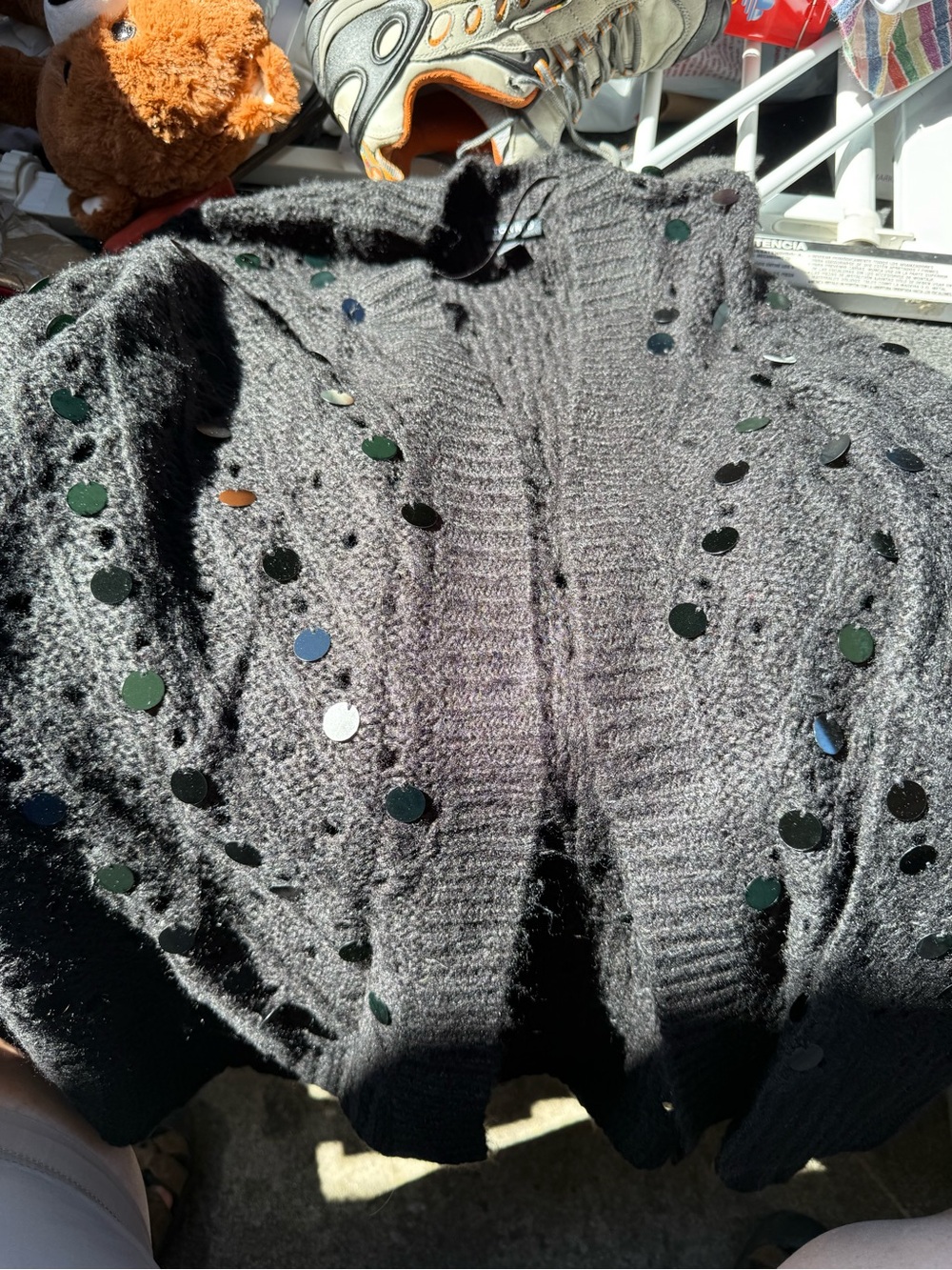 Torid Women’s Gray Sequin Knit Sweater Cardigan